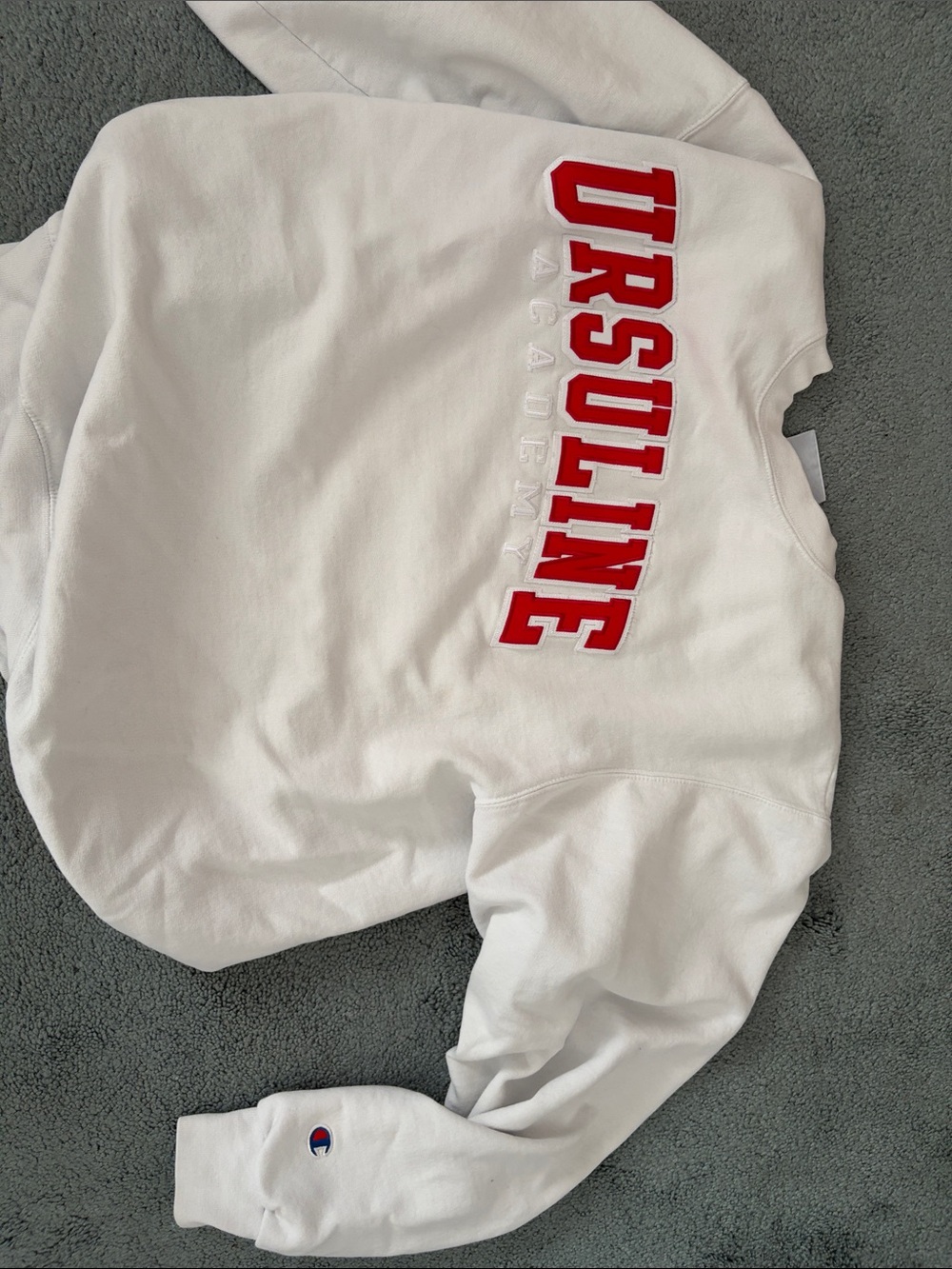 Champion White Crewneck Ursuline sweatshirt